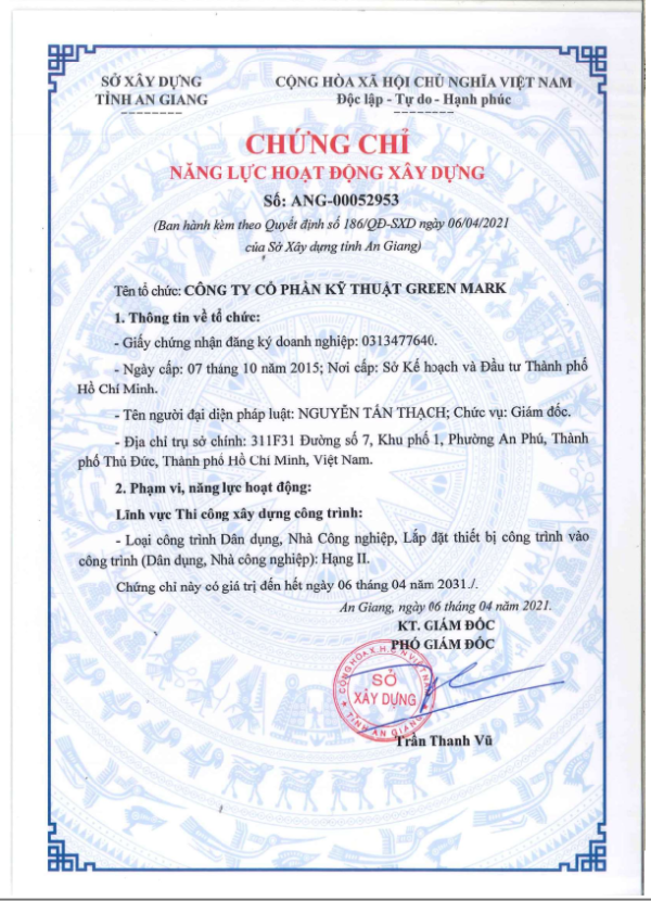 Chứng chỉ năng lực hoạt động kinh doanh